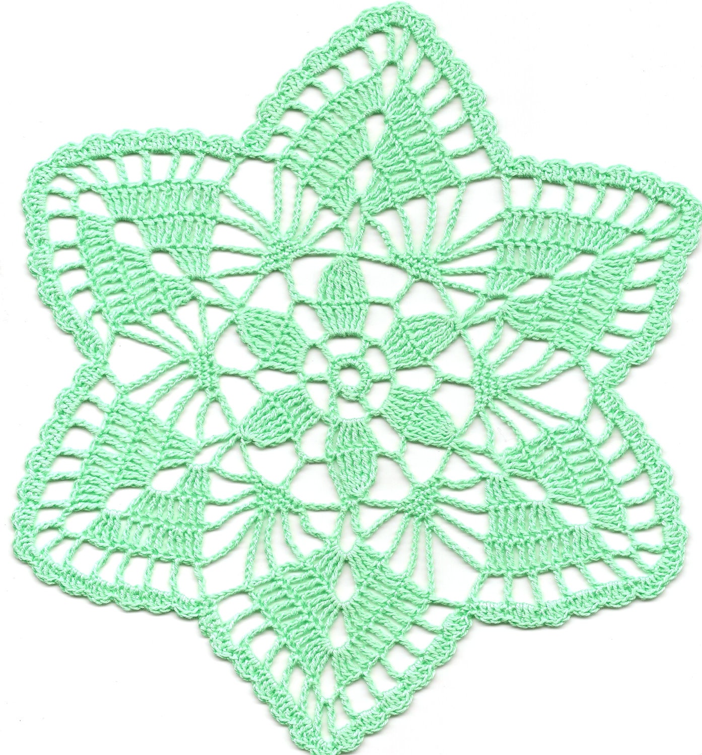 Crochet doily, lace doily, table decoration, crocheted place mat, center piece,doily tablecloth, table runner, napkin, mint green