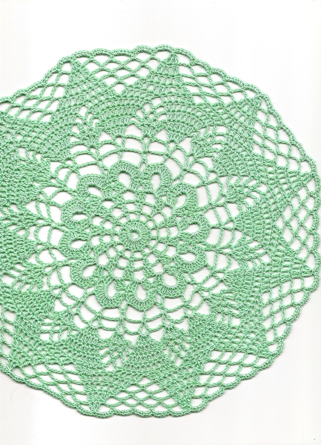 Crochet doily, lace doily, table decoration, crocheted place mat, center piece,doily tablecloth, table runner, napkin, mint green