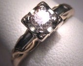 Antique Diamond Wedding Ring 1/4 Carat Vintage Art Deco