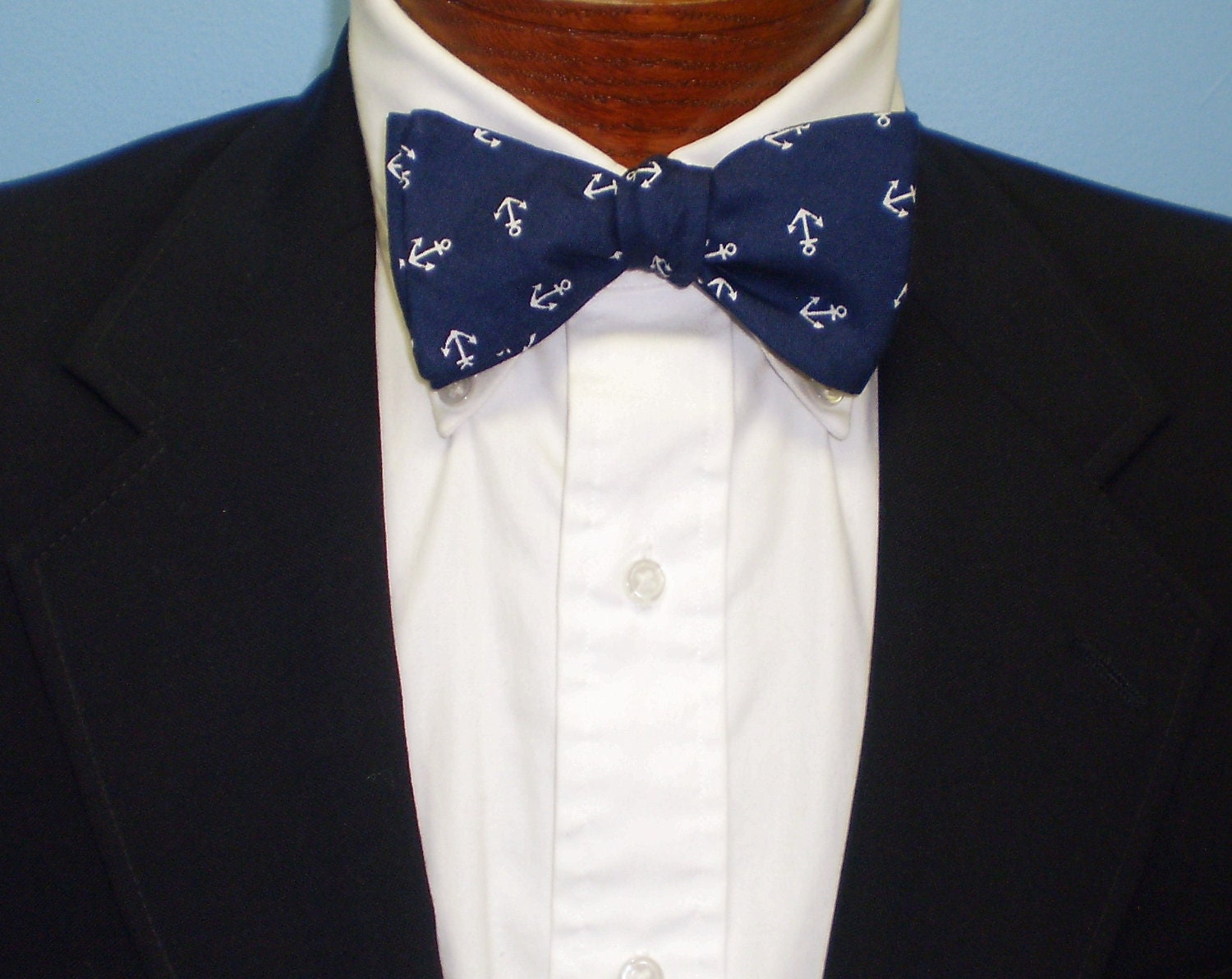Navy Anchor Bow Tie