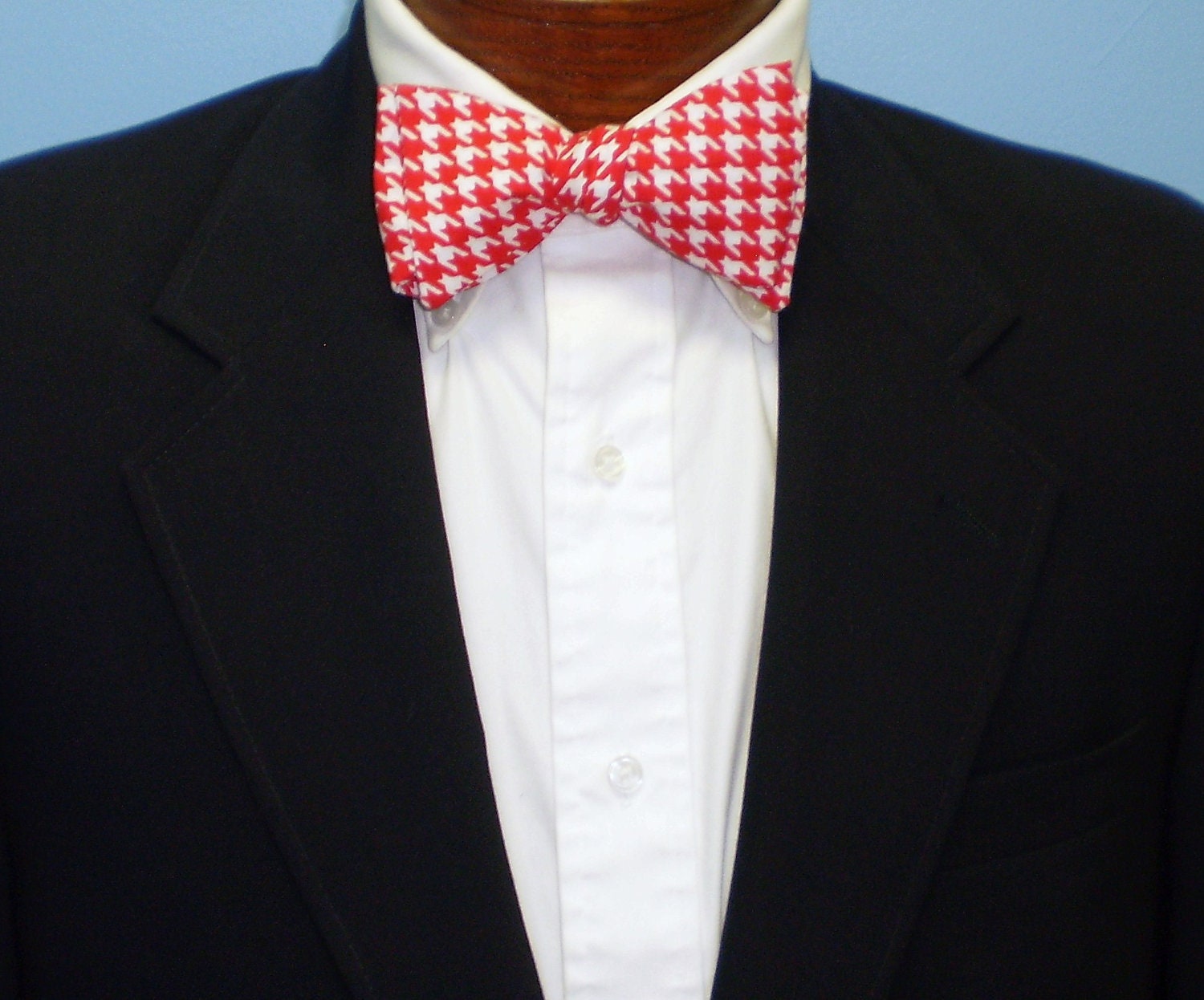 Red Houndstooth Bow Tie