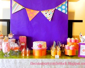 Tea Party Decorations for Birthday Party or Baby Shower - DIY Printable Decor by BeeAndDaisy - Instant Download