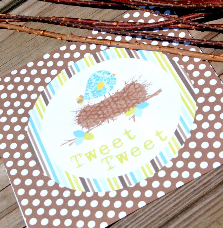 Blue Birds Nest Decorations for Birthday Party or Baby Shower - DIY Printable Decor by BeeAndDaisy Il_570xn