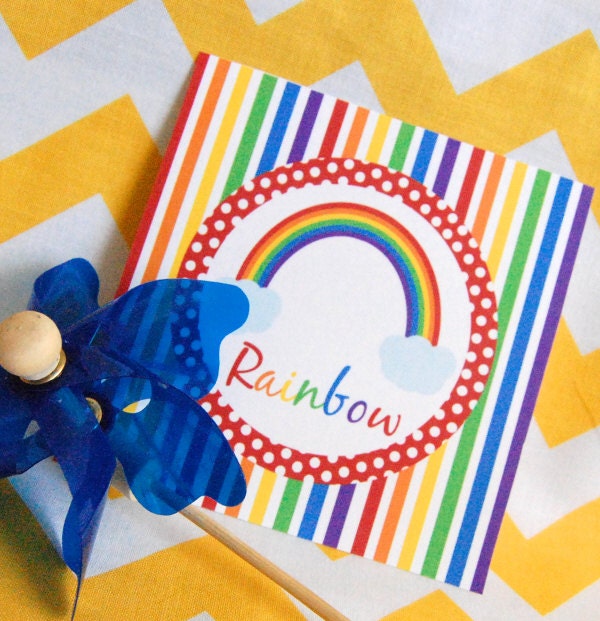 Rainbow Decorations for Birthday Party or Baby Shower - DIY Printable Decor by BeeAndDaisy - Instant Download Il_570xn
