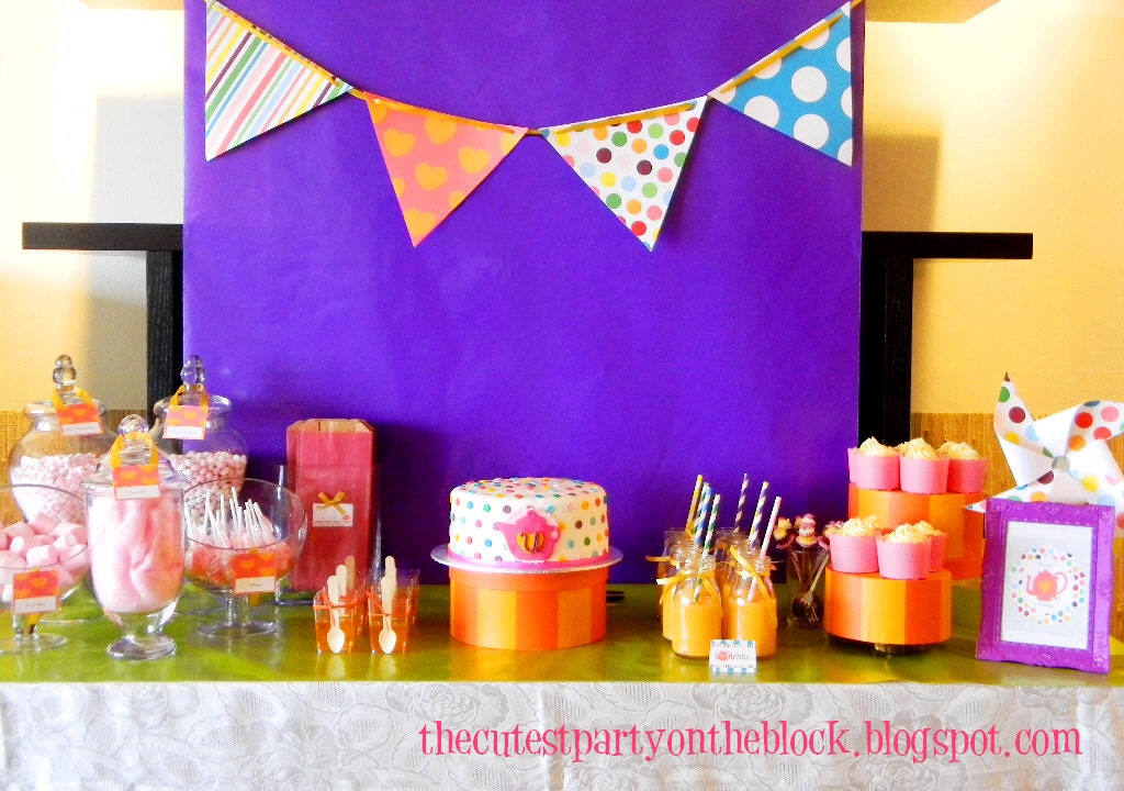 Tea Party Decorations for Birthday Party or Baby Shower - DIY Printable Decor by BeeAndDaisy - Instant Download Il_570xn