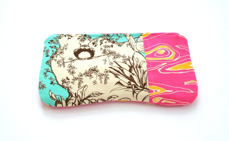 summer clutch in opal owl / summer fashion /  bridesmaids / cosmetic bag