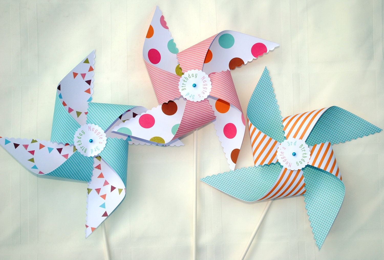 Pastel Pinwheels - Set of 12