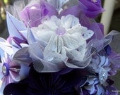 Origami Lavender and Lace Everlasting Bouquet With 6 Origami Flowers
