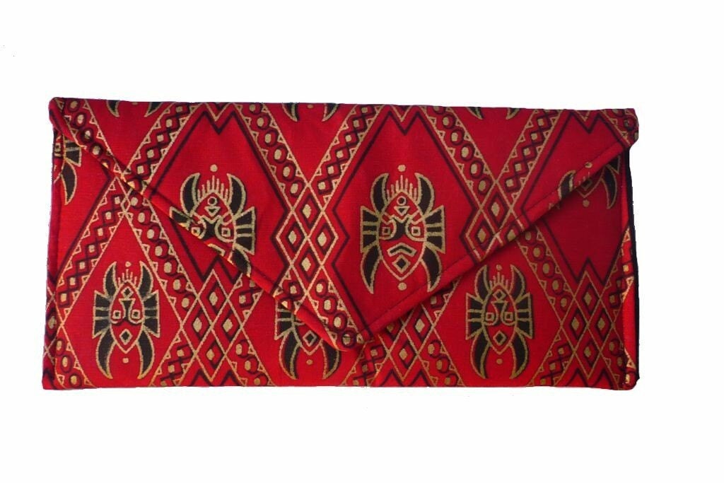 Wax Print Envelope Clutch