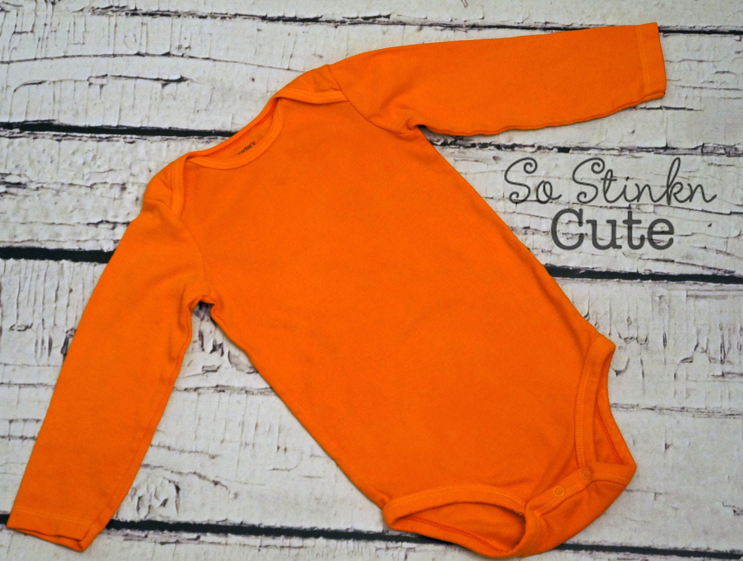 Blank Solid Cotton Long Sleeved Onesie Custom Sunshine Orange