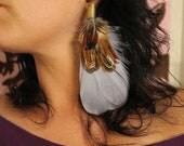 Bullet shell Feather Earrings
