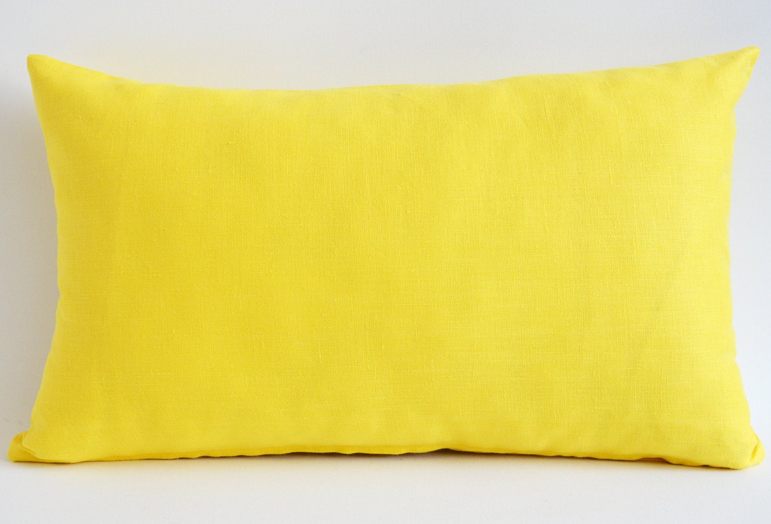 Sukan /  Yellow Linen Lumbar Pillow  Cover - 16x24 inch