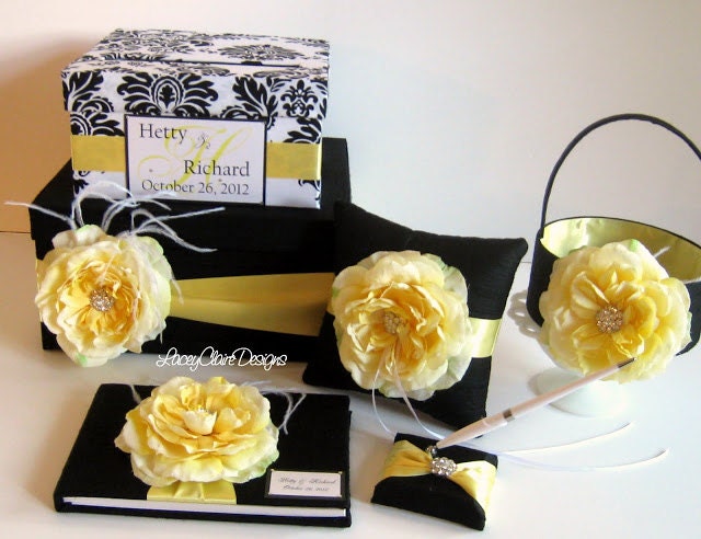 Wedding Card Box Set - includes Ring Pillow & Flower Girl Basket and Guest Book