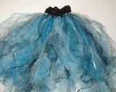 Teal Black and Aqua Tutu for baby girl or toddler. Buy now for halloween great witch costume fits baby 2t 3t 4t 5t 6slim