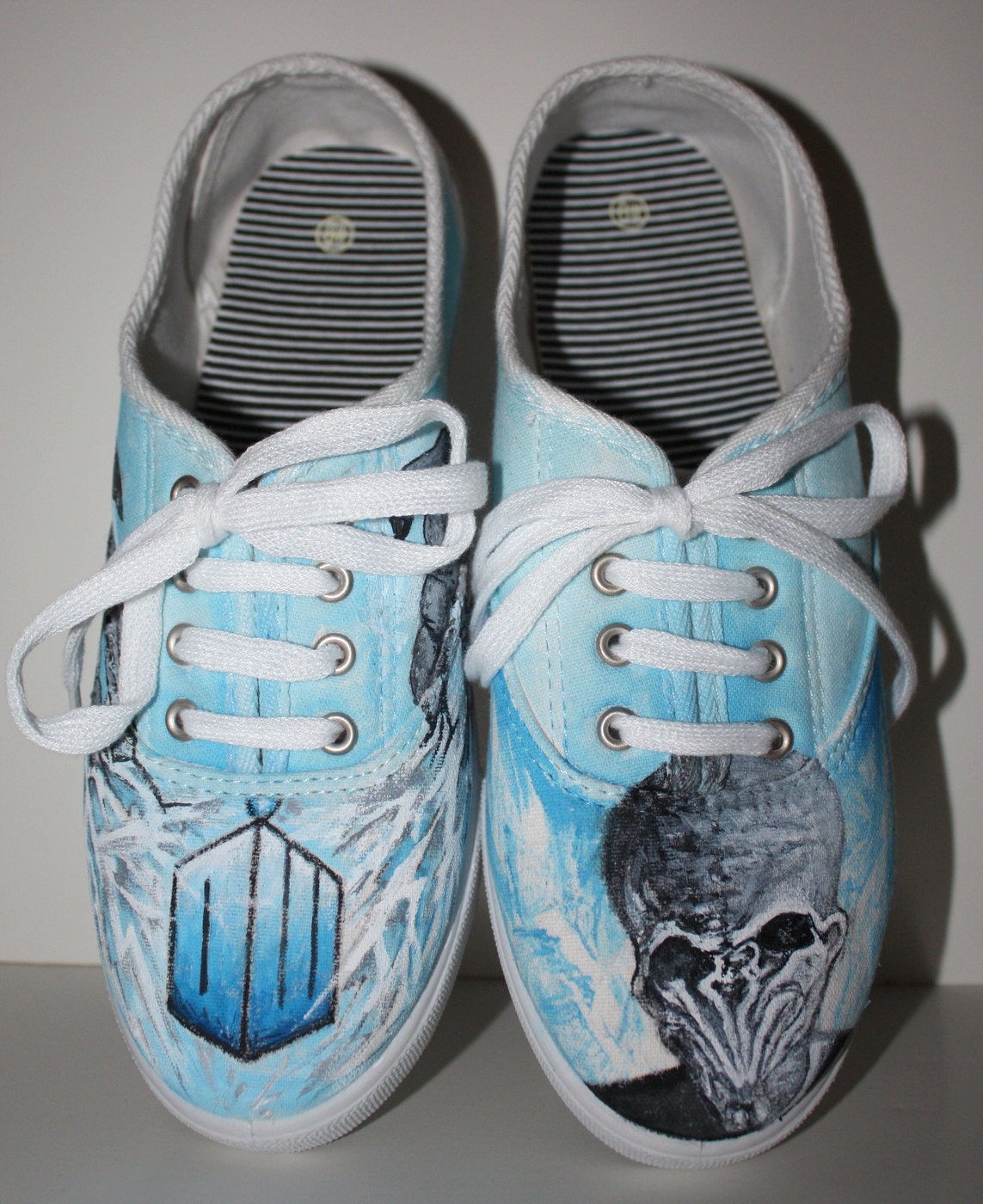 Custom Painted DOCTOR WHO  Silent Shoes  Womens 7 This pair or any size Tardis Dr. Who bbc uk