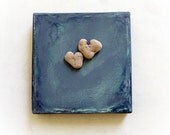 Sale - Personalized Wedding Gift - genuine Heart shaped Beach stones rocks - MedBeachStones