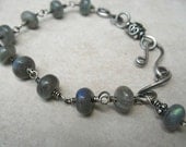 Labradorite Bracelet Sterling Silver Jewelry Wire Wrapped Gemstones