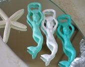 Beach Decor Small Mermaid Bottle Opener - Cast Iron - PICK YOUR COLOR