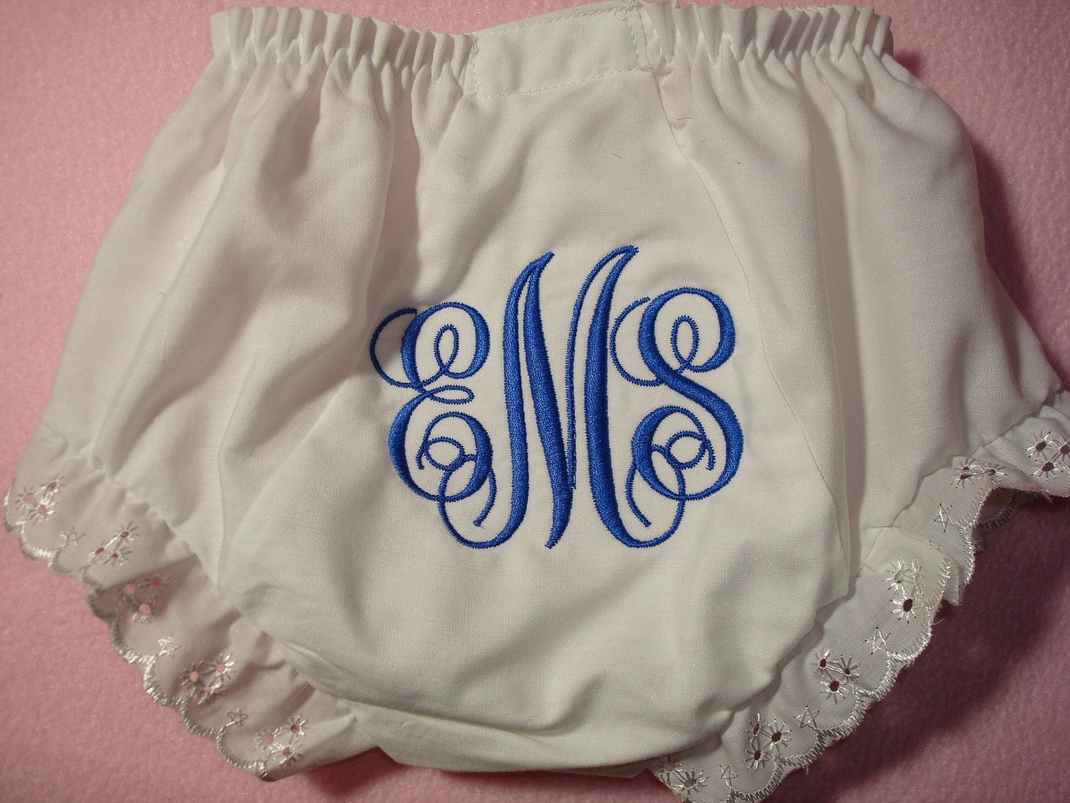 Personalized Embroidered Monogram Baby Girl Diaper Cover Bloomers