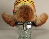 Vintage 1920s Eastern European Embroidered Fox Fur Hat