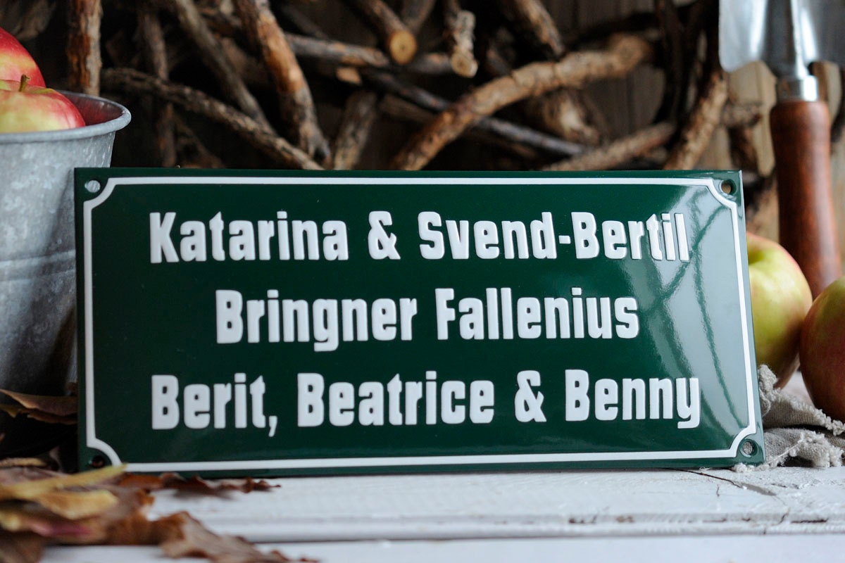 Enamel Name Plate 4.7" x 10.6"