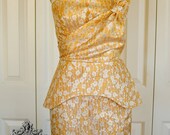 Beverly - Golden Blossom Peplum dress