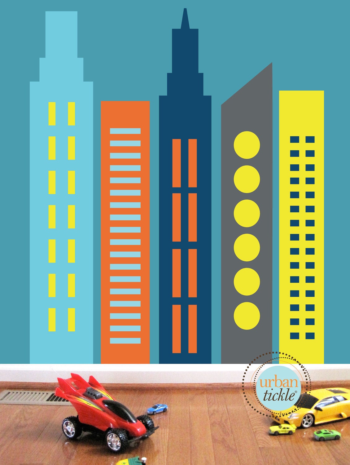 Skyscrapers Wall Decals, LARGE, Nursery Wall decor, Wall stickers, Buildings, City, Skyline decor