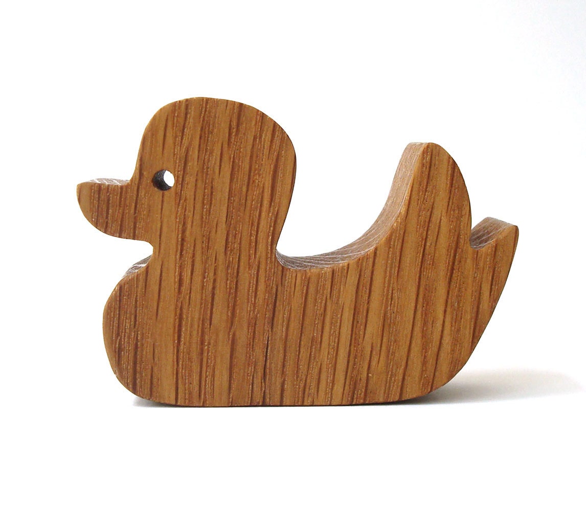 Miniature Wooden Duck Toy Waldorf Wood Country Farm Toys Easter Basket Hand Cut Scroll Saw