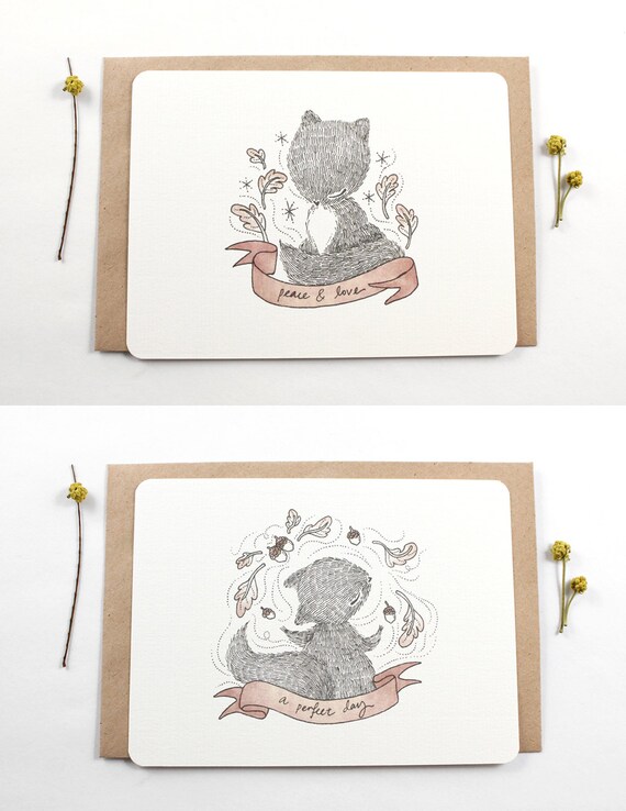 12 Notecards - Whimsical Squirrel