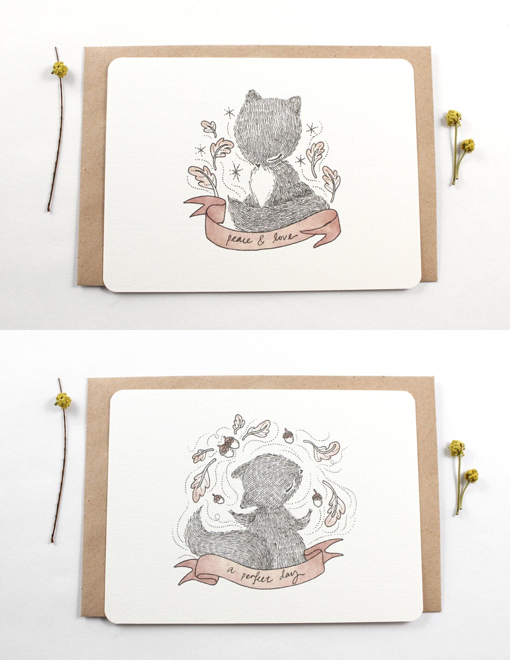 12 Notecards - Whimsical Squirrel