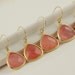 Set Of 5 Bridesmaids Gift, Pink, Coral, Peach, Pink Agate Earrings, Wedding, Unique Bridesmaid Earrings, Gold, Bezel, Romantic, Bridal,