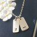 Monogram Jewely, Initial Jewelry, Rectangle Tag Necklace, Gold Filled, Two Initial Stamped Necklace, Couple Necklace, Christmas Gift Idea