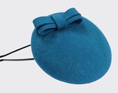 Mini Hat-Button-dark turquoise-Wool Felt