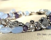Amethyst Skies - Blue Chalcedony and Amethyst Bracelet