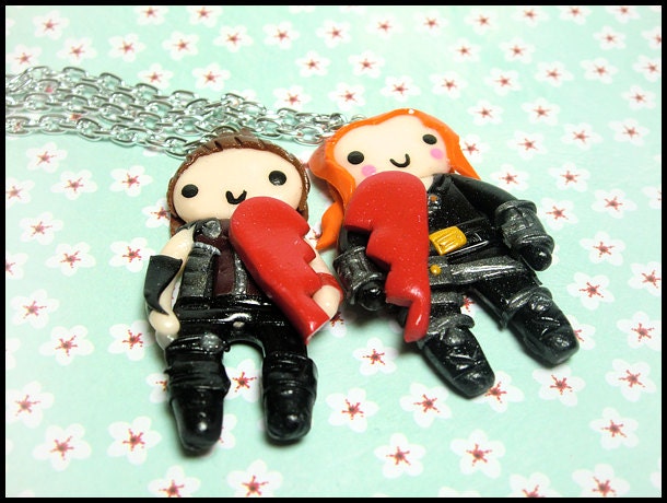 Hawkeye & Black Widow BFF Necklace Set