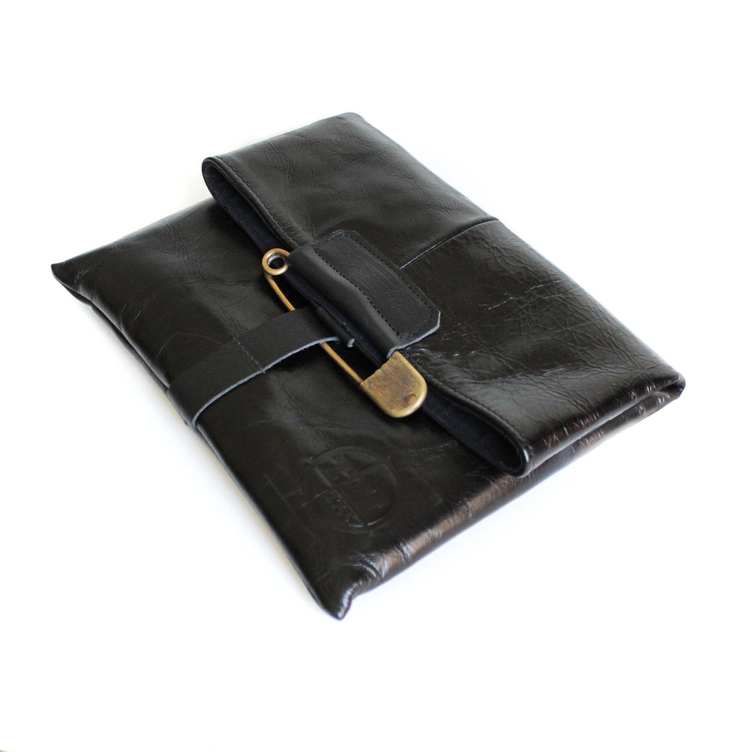 Pony Clutch- Black Leather