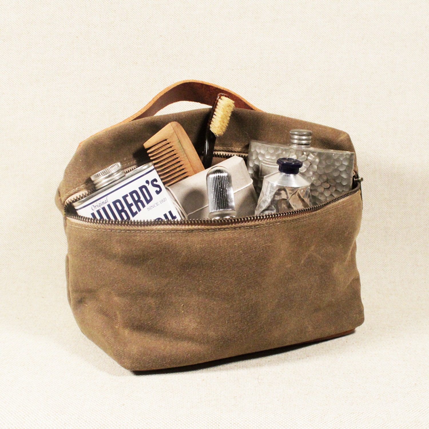 Dopp Kit - Sage and Brown