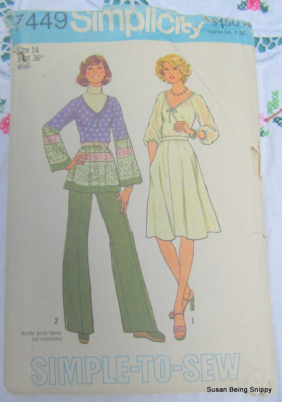 1976 Misses Pullover Top, Skirt and Pants Vintage Sewing Pattern