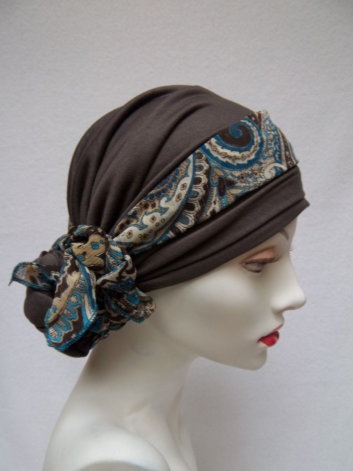 Head Scarf Chemo Cocoa Brown Alopecia  Soft Tencel Light Head Covering