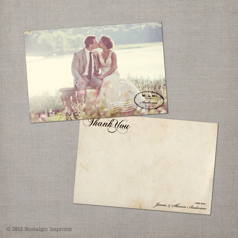 Vintage Wedding Thank You Cards - the "Sharon"