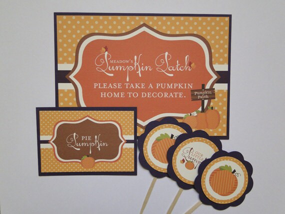 Little Pumpkin Candy Buffet Labels or Food Cards Fall Birthday or Party - Made to Order Il_570xn