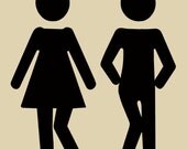 Wee Wee Dance 5x7 The Couple, Restroom Art