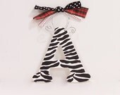 Monogram Christmas Ornament Zebra Hand-painted Letter Initial Holiday Decoration
