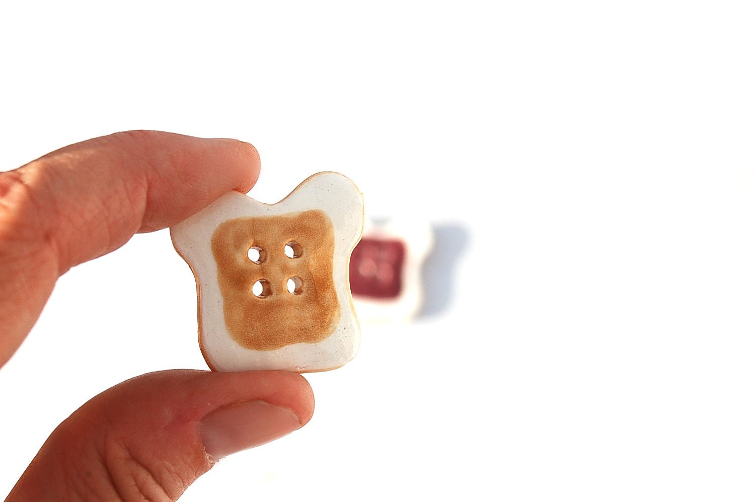 Ceramic Buttons PB and J  buttons
