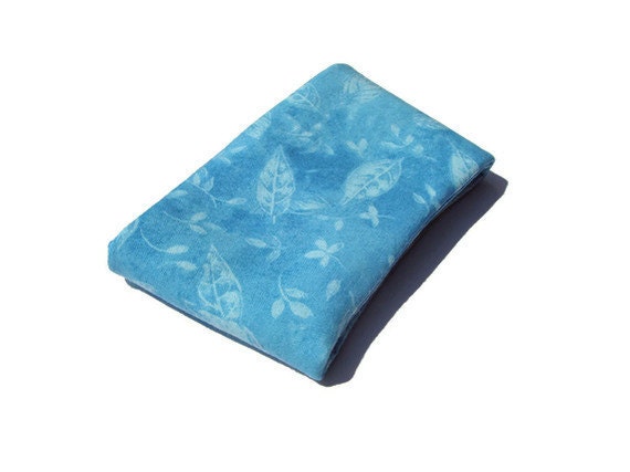 Blue Nature Coffee Cozy Handmade Insulated Beverage Sleeve Hot Drinks Cold Drinks Leaves Plants Eco Friendly