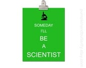 Kids Wall Art -  Children's Art Print Poster, 11x14 print, Grassy Green, Microscope, Science, Geekery, Someday I'll Be A Scientist