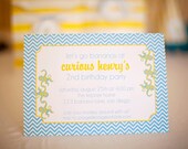 DIY Printable Monkey Birthday Invitation - Blue