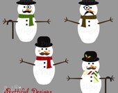 25% Off SALE Gentlemen Snowmen Christmas Clip Art - Personal or Commercial Use - Mistletoe (480) Il_170x135