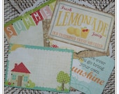4x6 inch vintage inspired 100 days of SUMMER  journal cards SIMPLE STORIES  set of 6 for card making, scrapbooking, paper crafts