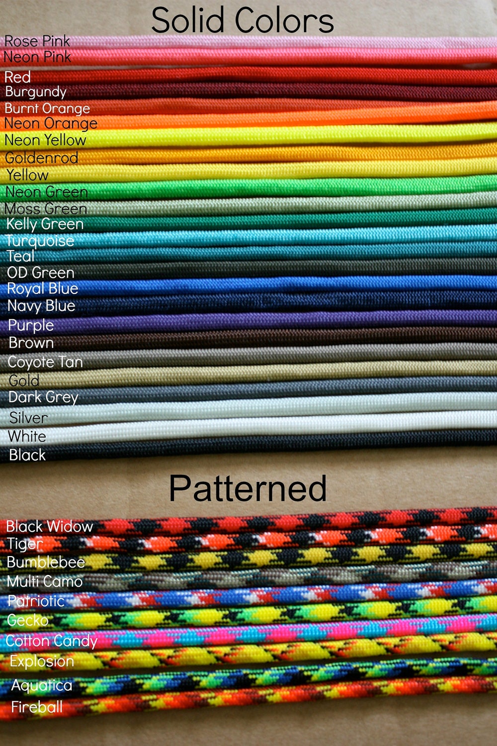Solid Color Paracord Survival Bracelet - Custom Color